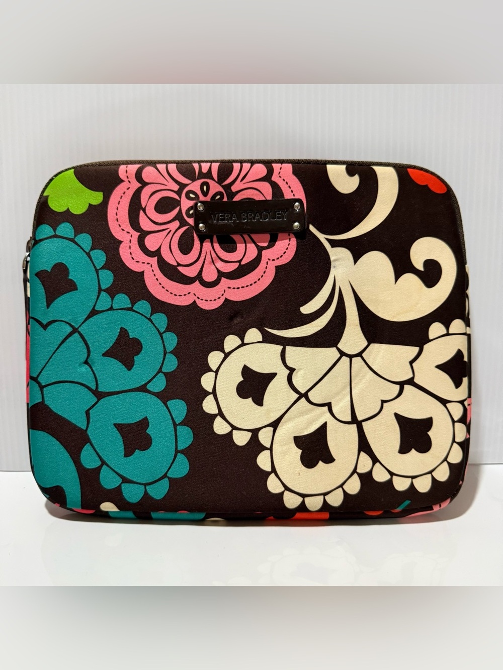 Vera Bradley Bold Floral Laptop Sleeve - Pink, Teal, Cream, Green